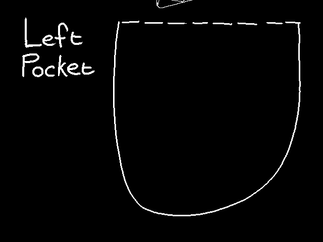 candy in left pocket